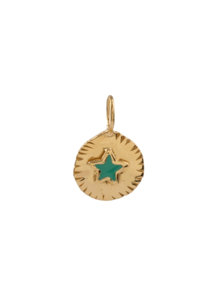 Pendentif CHARM - MINI STAR (émail turquoise)