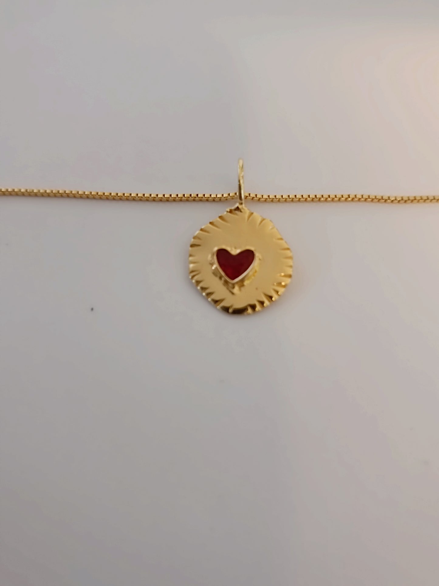 Pendentif CHARM - MINI COEUR (émail rouge)