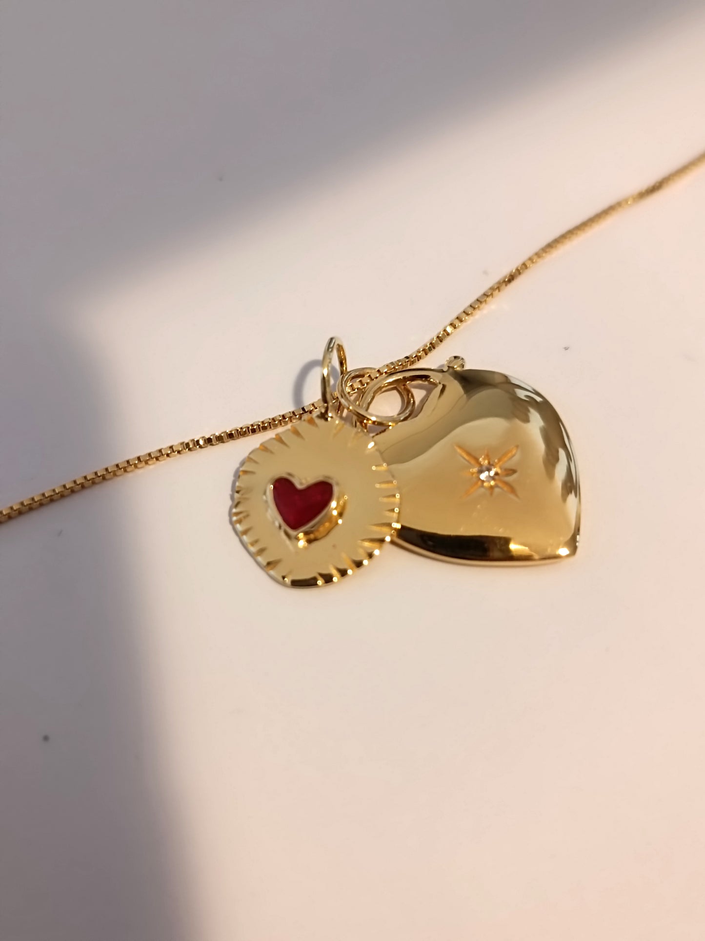 CHARM pendant - MINI HEART (red enamel) 