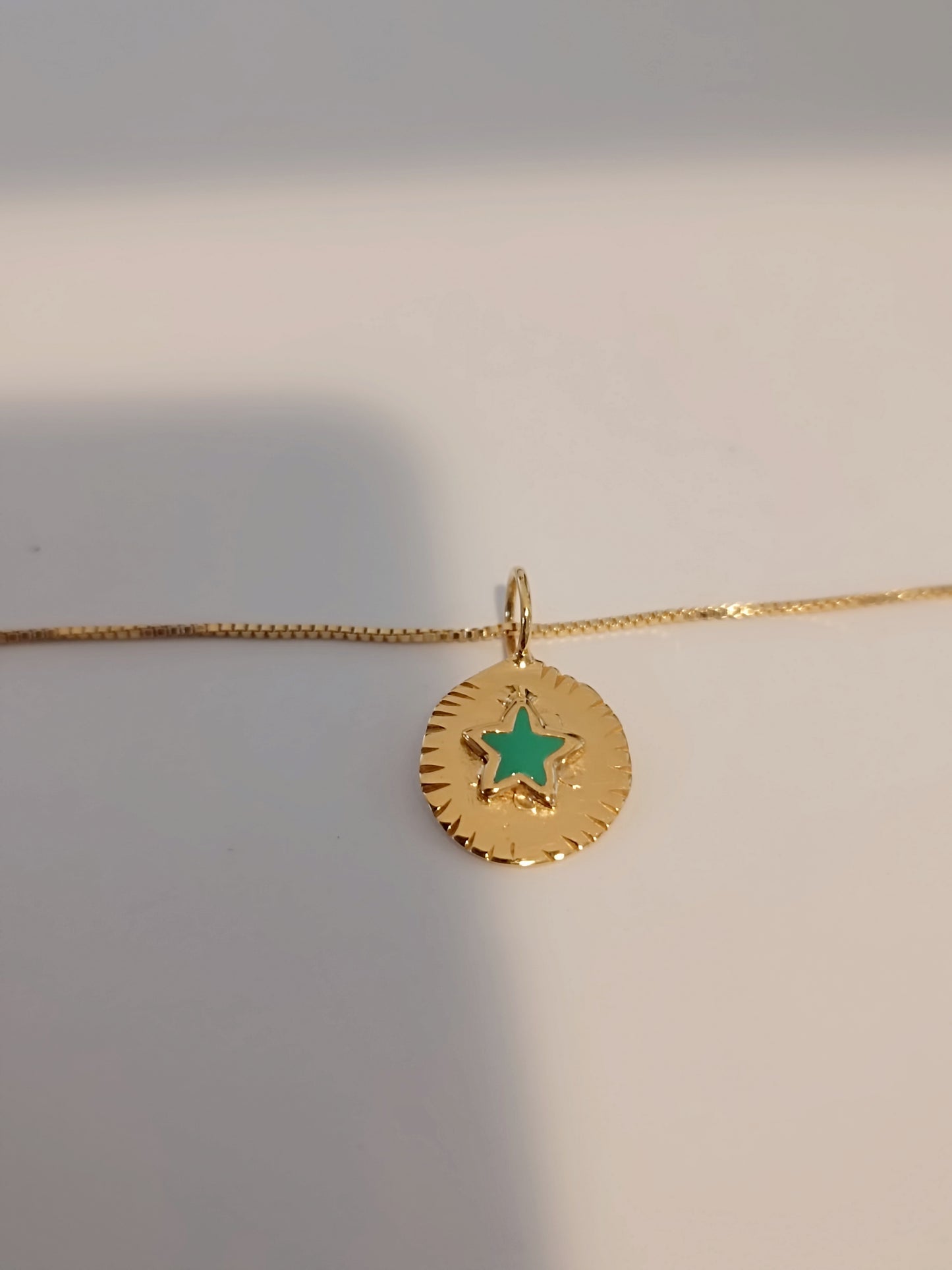 Pendentif CHARM - MINI STAR (émail turquoise)